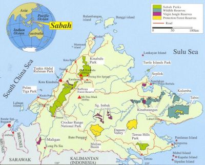 Sabah Maps, Wonders Of Borneo Island | Bike And Tours